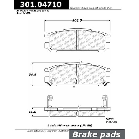Centric Parts Centric Premium Ceramic, 301.04710 301.04710